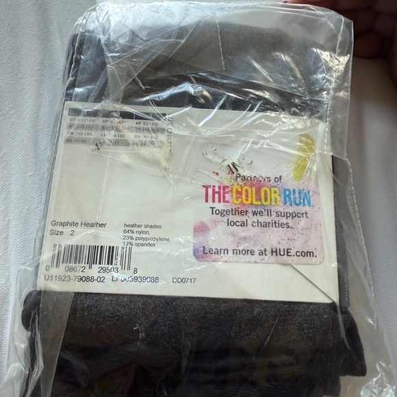 NWT HUE Super Opaque Footed Tights Grey - Picture 3 of 4